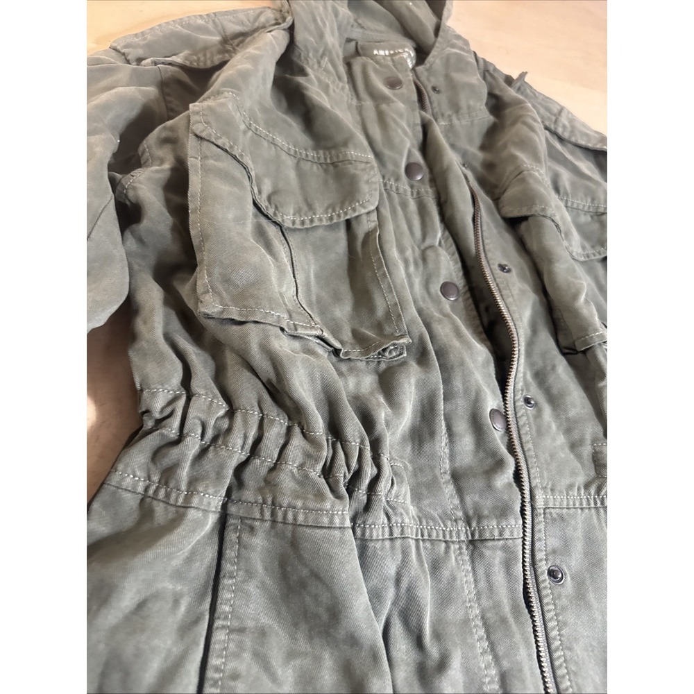 American Eagle Jacket Womens S Green Military Jacket Long Sleeve Pockets Zip - Picture 3 of 7